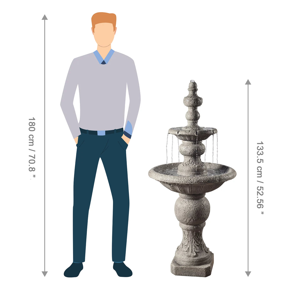 Indoor Water Fountain Gray C25122
