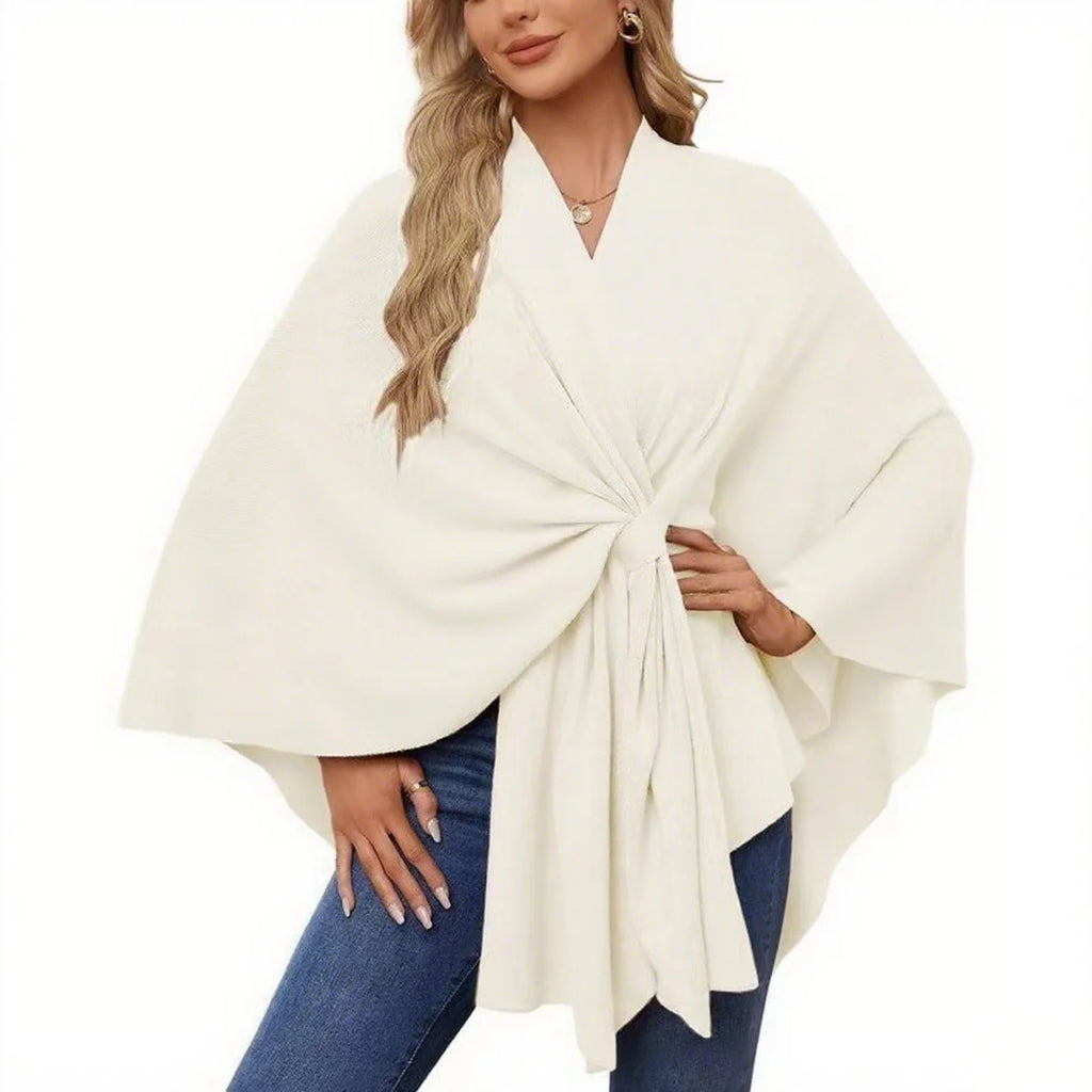 Shawl Wraps Open Front Poncho Sweater T6152