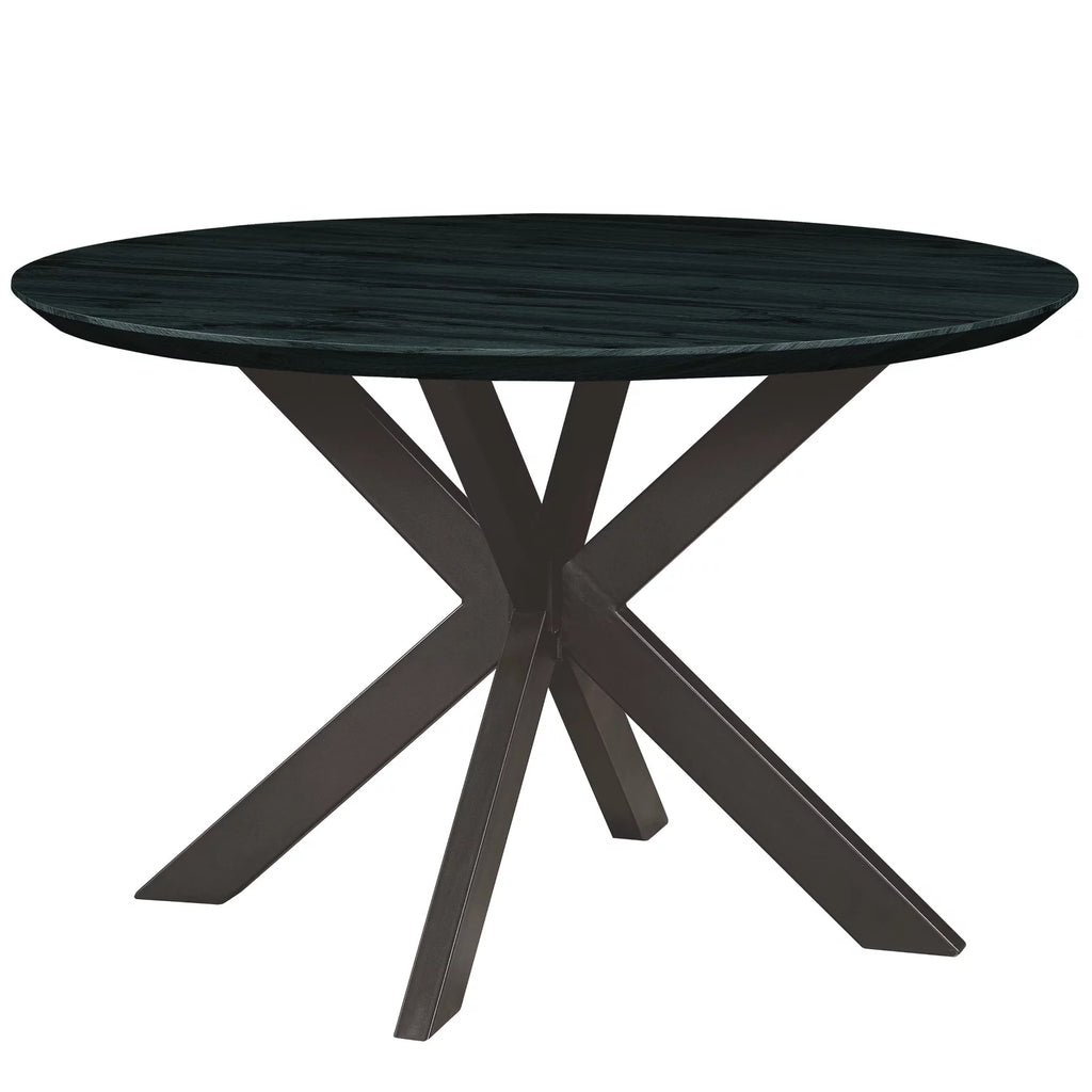 47" Round Wood Dining Table with Metal Base P9729