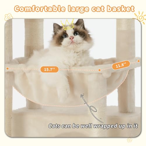 Light Gray Cat Tree with Cat Basket and Scratching Posts R76596