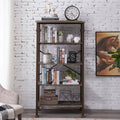 Brown Wood 5-Shelf Bookcase L7017