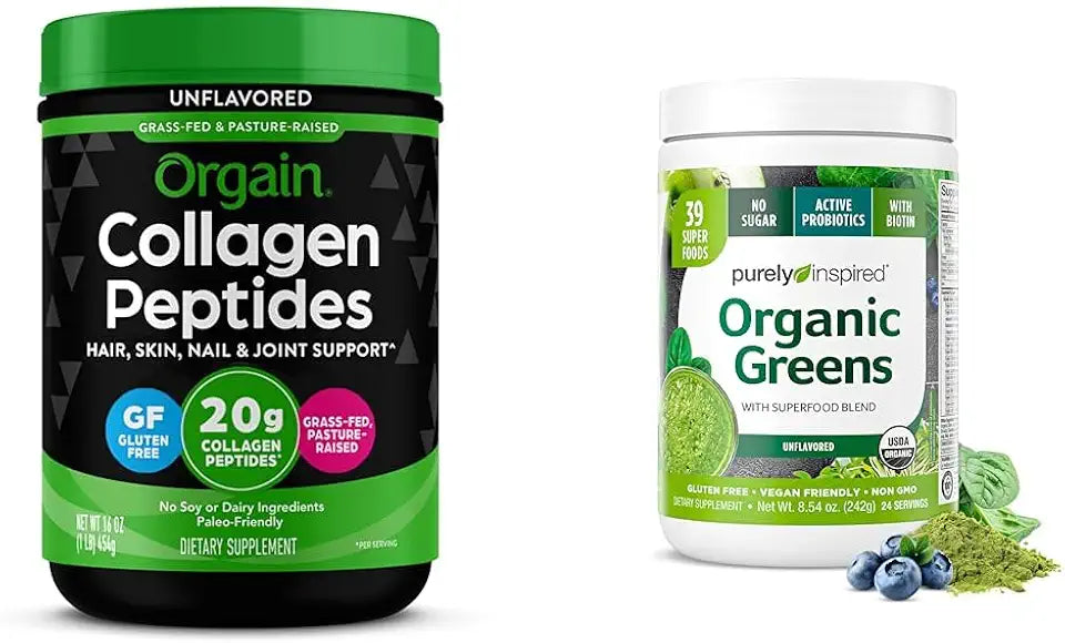 Collagen Peptides Powder & Organic Green Powder Smoothie Mix G84030