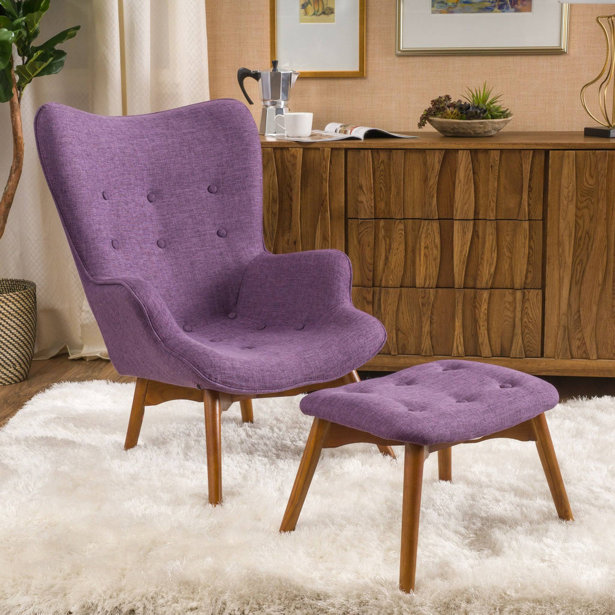 Mid Century Chair Set Grey X1037