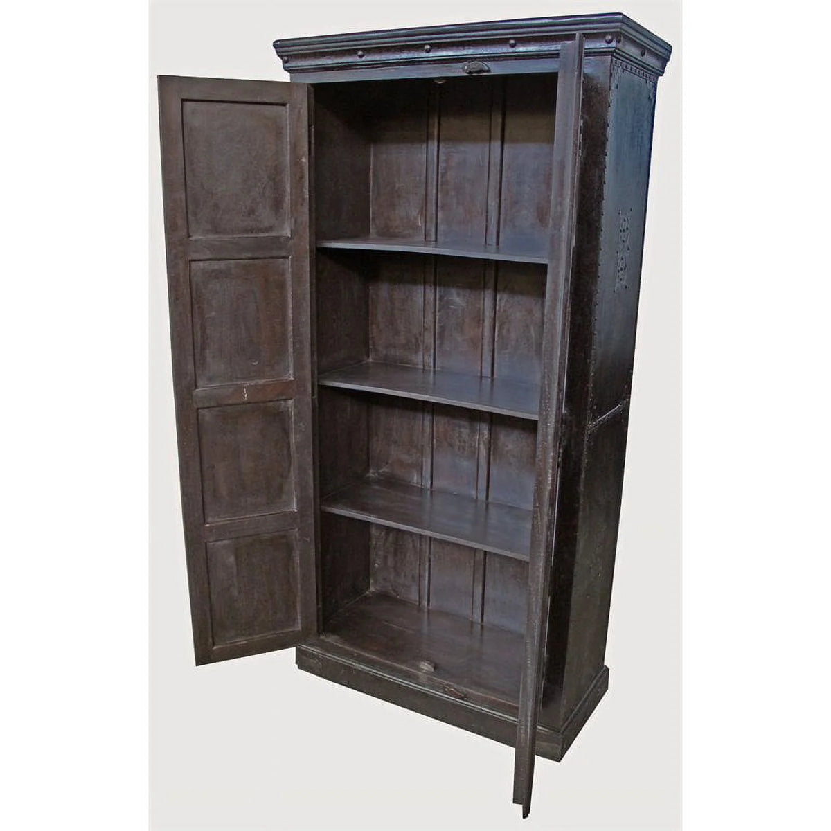 Solid Wood 2 Door Cabinet in Brown H69615