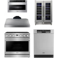 36 Gas Range, Range Hood, Dishwasher, Microwave and Wine Cooler L52767