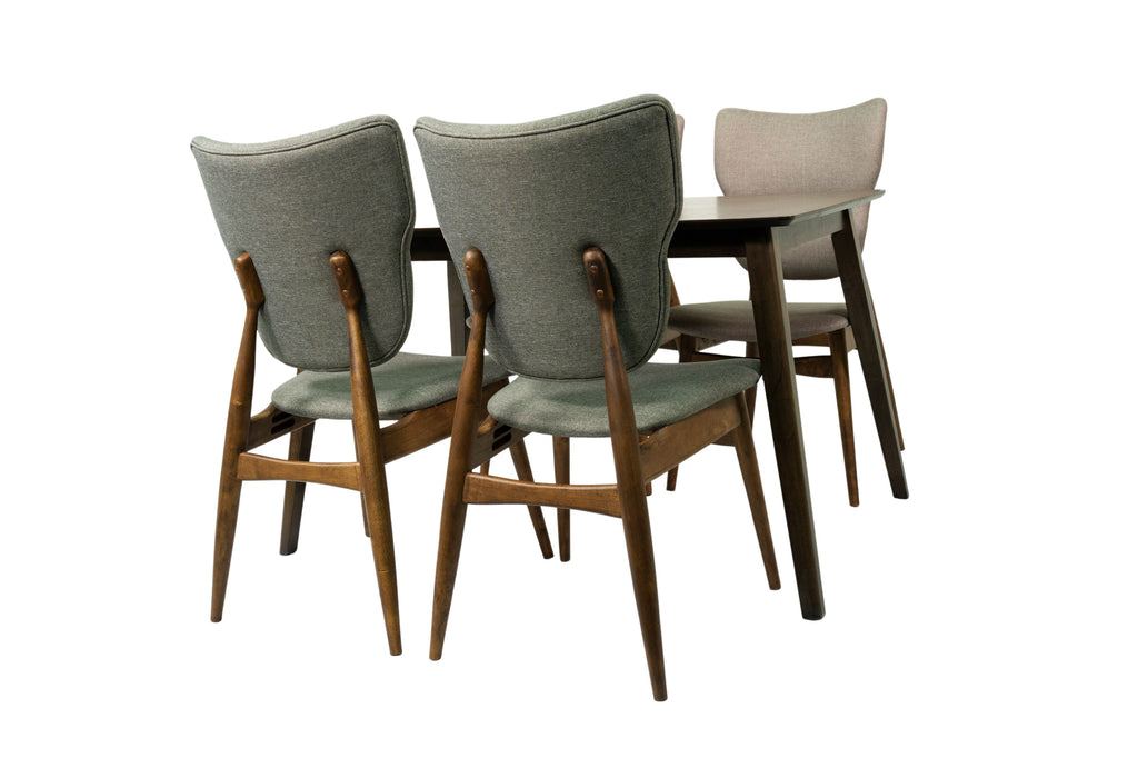 5-Piece Solid Wood Dining Table and 4 Chairs C896