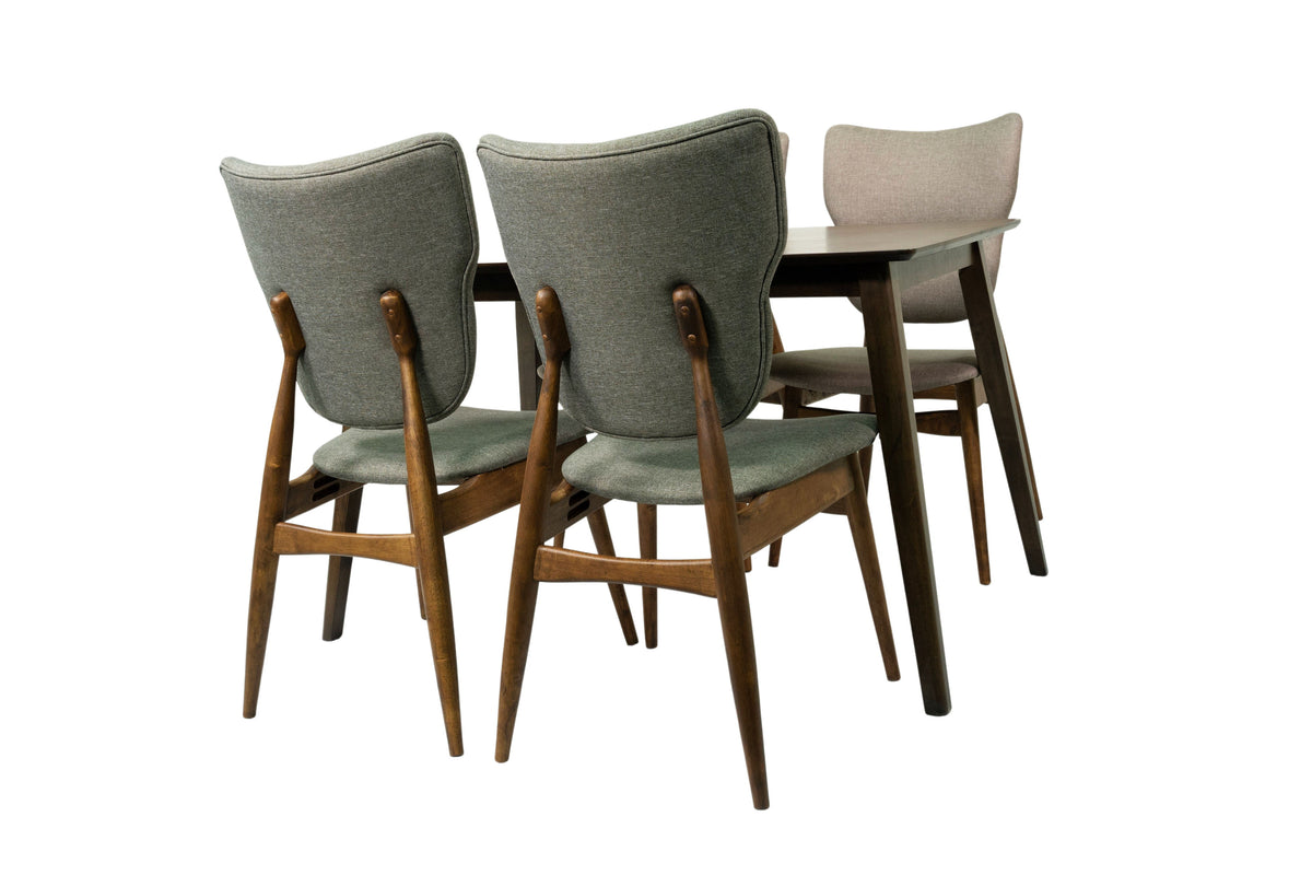 5-Piece Solid Wood Dining Table and 4 Chairs C896
