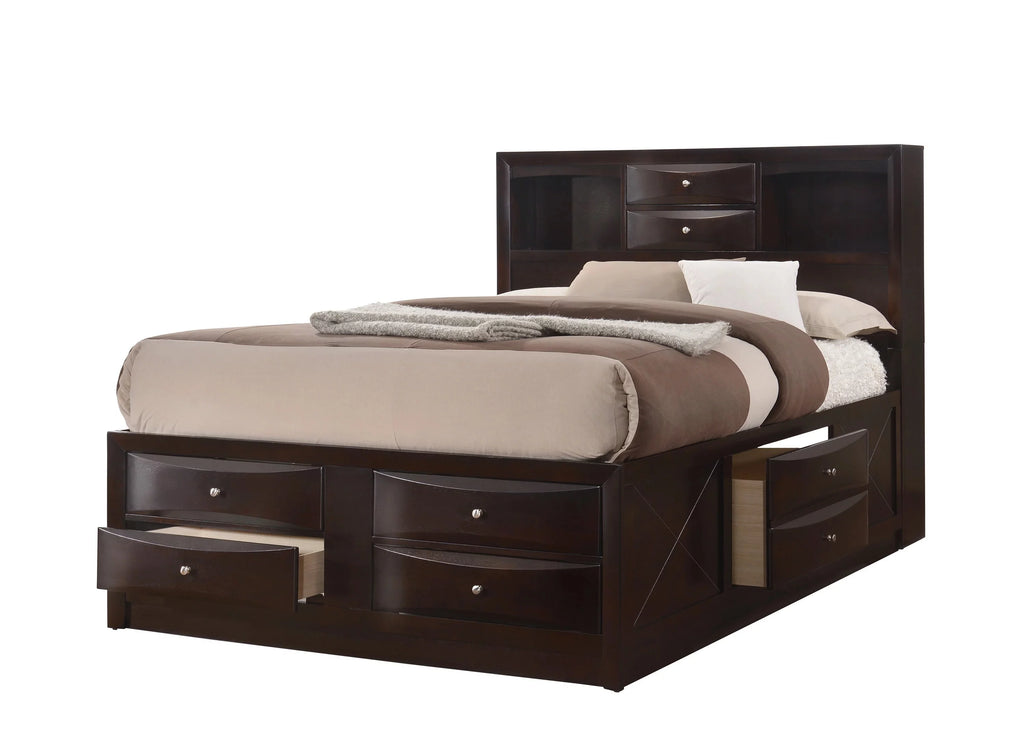 Queen Size 4pc Captains Bed Set Storage Drawers Solid Wood T222490