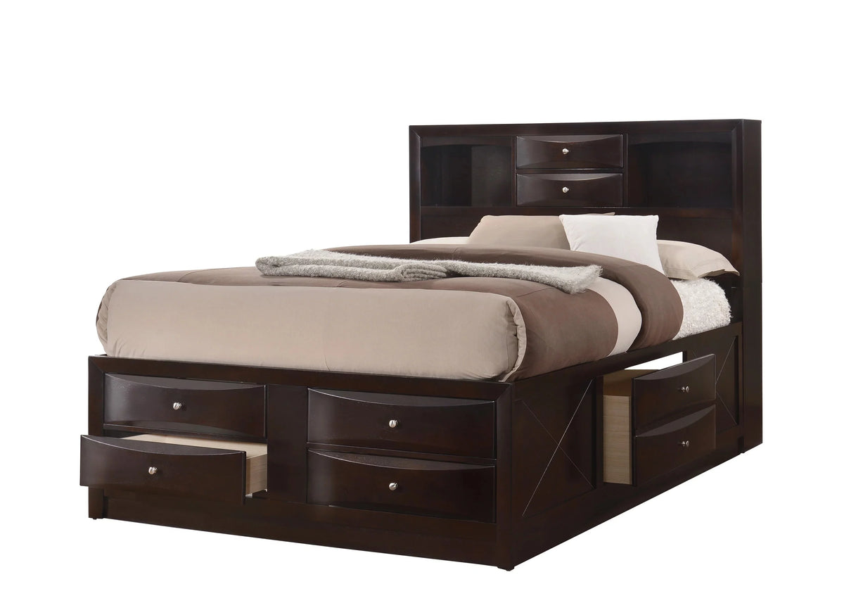 Queen Size 4pc Captains Bed Set Storage Drawers Solid Wood T222490