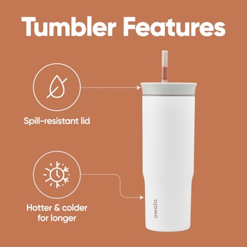 Stainless Steel Insulated Travel Tumbler with Lid and Straw, 24 oz M7331