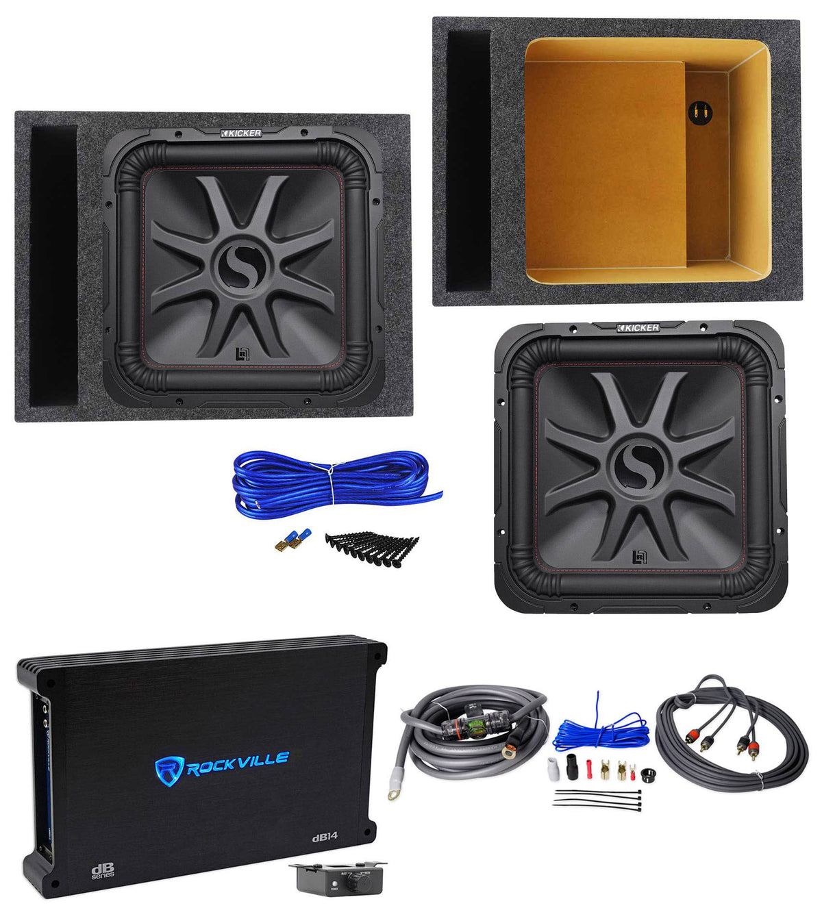 1800 Watt Car Subwoofer with Vented Box and Mono Amplifier W81127