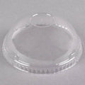 32 oz Clear Plastic Dome Lid with Hole H429388