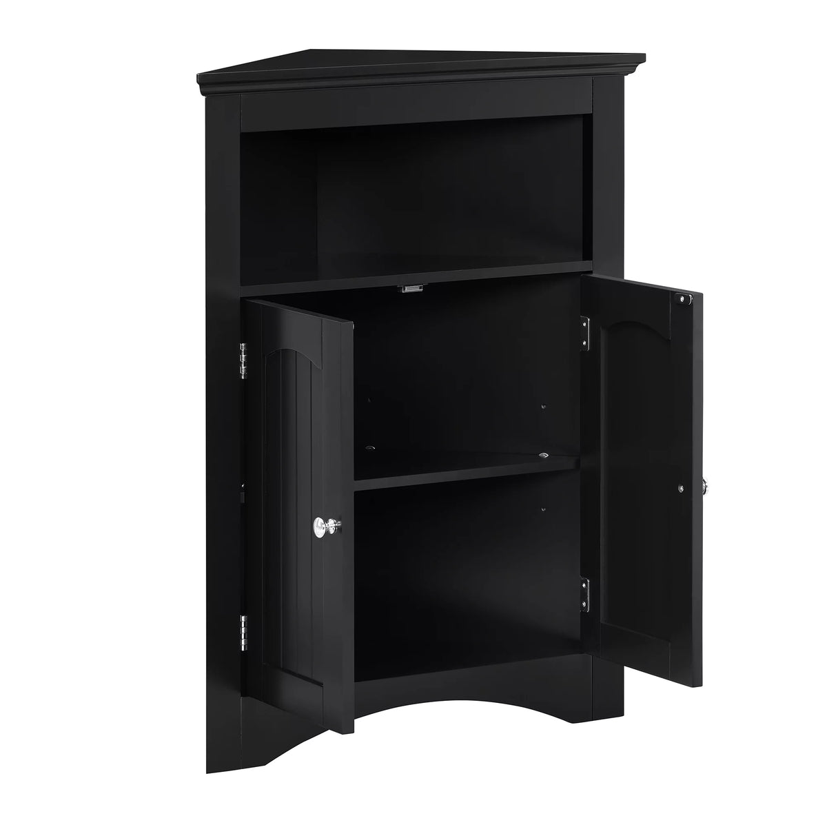 Free Standing Corner Storage Cabinet with Doors and Shelves T6466