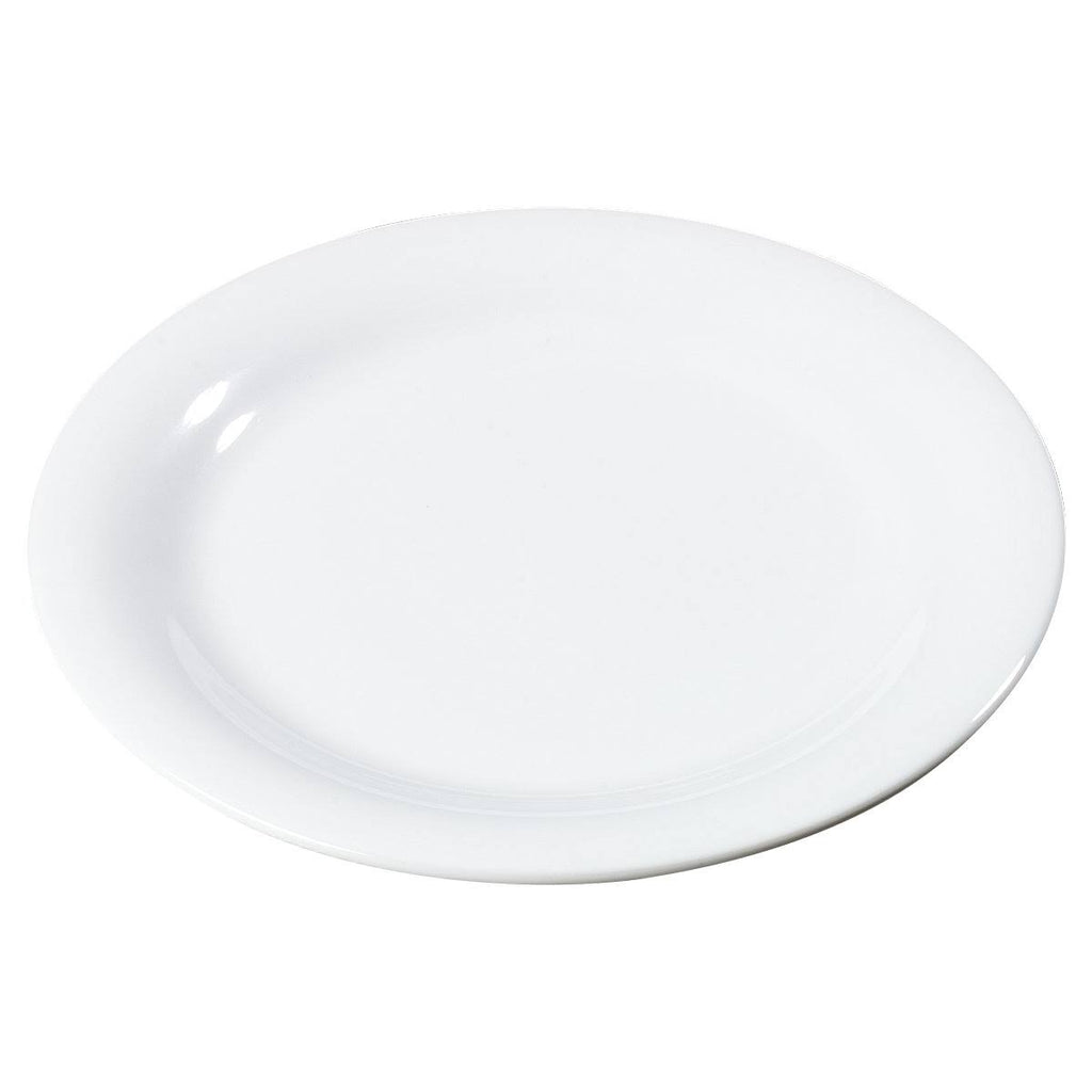 White 9x22 Melamine Narrow Rim Dinner Plate H47688