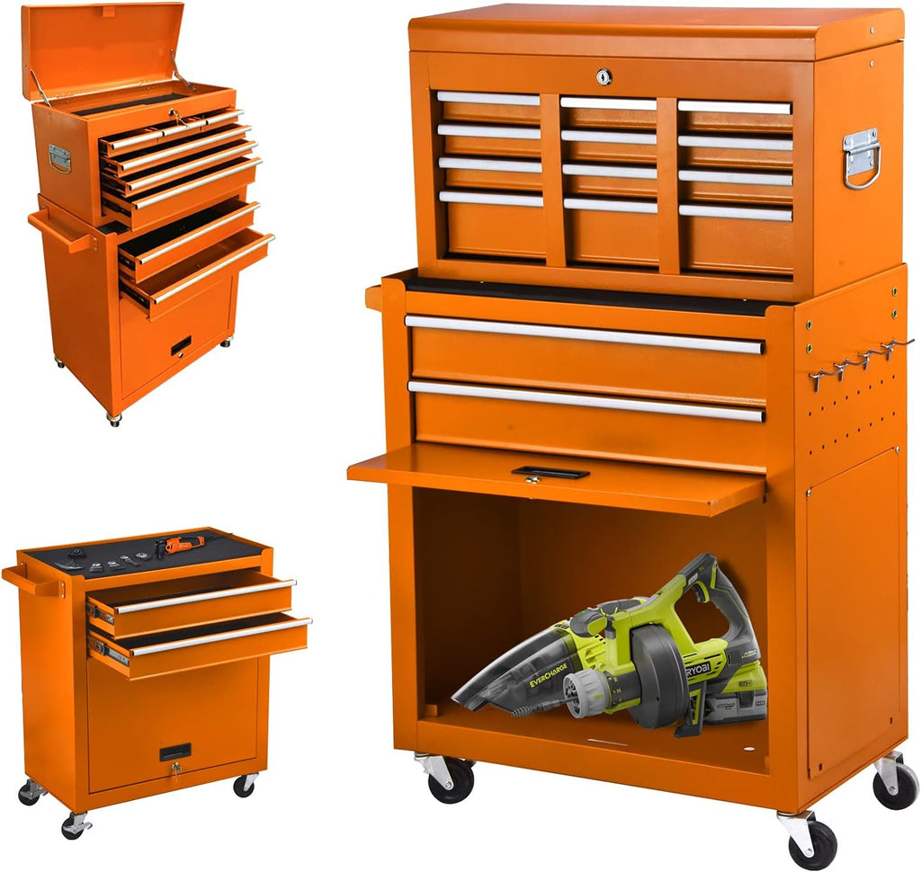 Black 8 Drawer Rolling Tool Chest with Lock R745