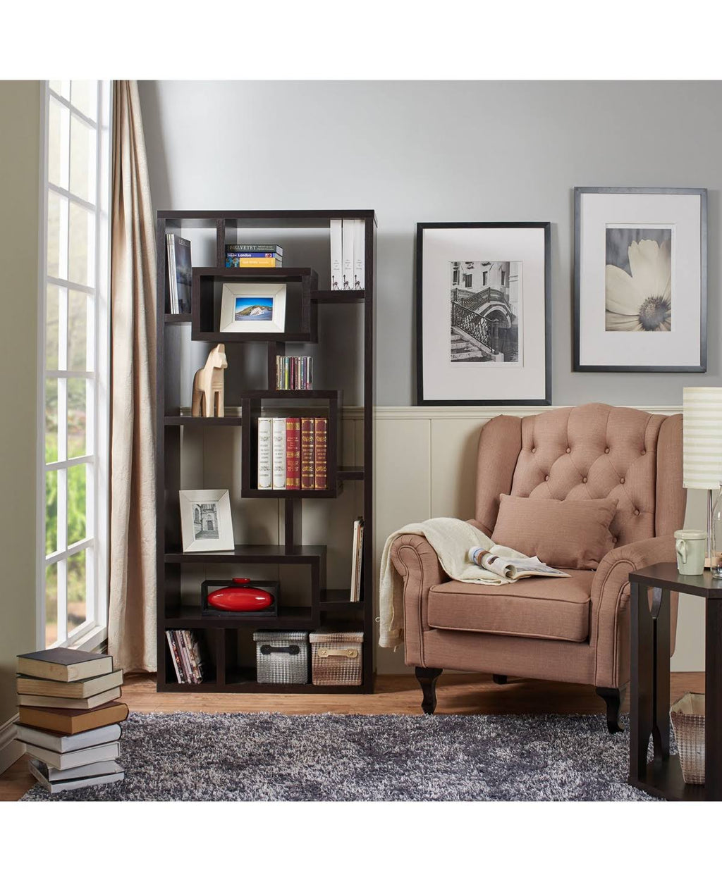 White Modern Bookcase F5835