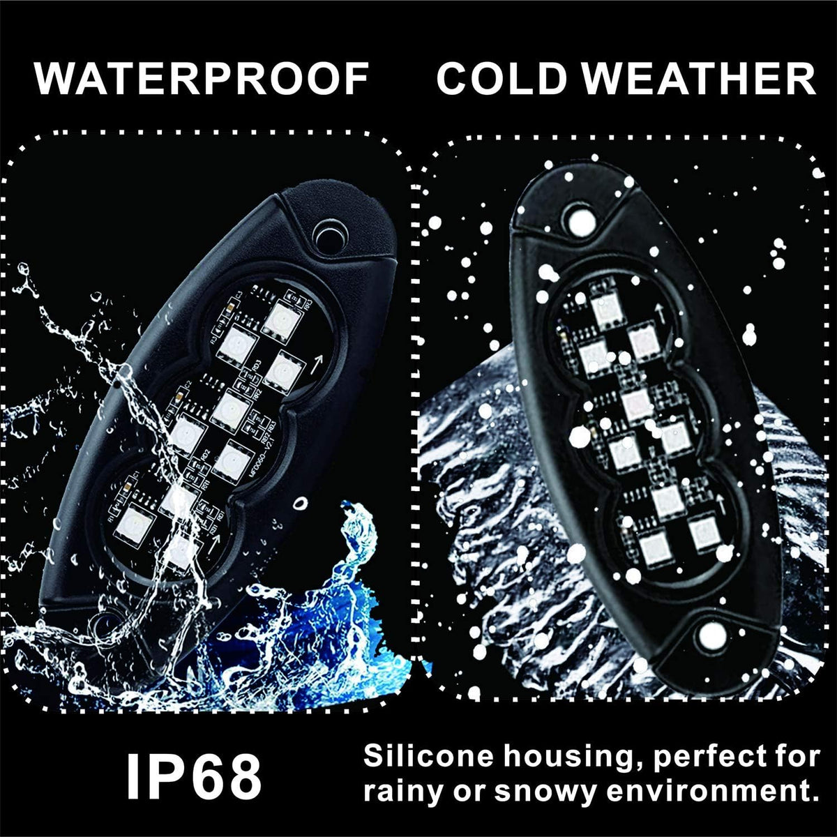 18 Pods Waterproof Multicolor LED Rock Lights Kit B276