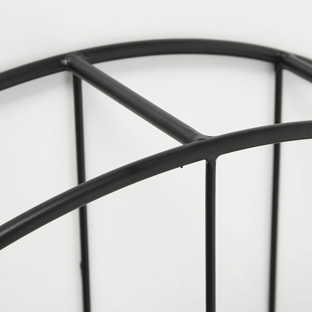 Round Metal Wall Shelf, 4 Levels, Black Iron, 29 Inches Diameter R358