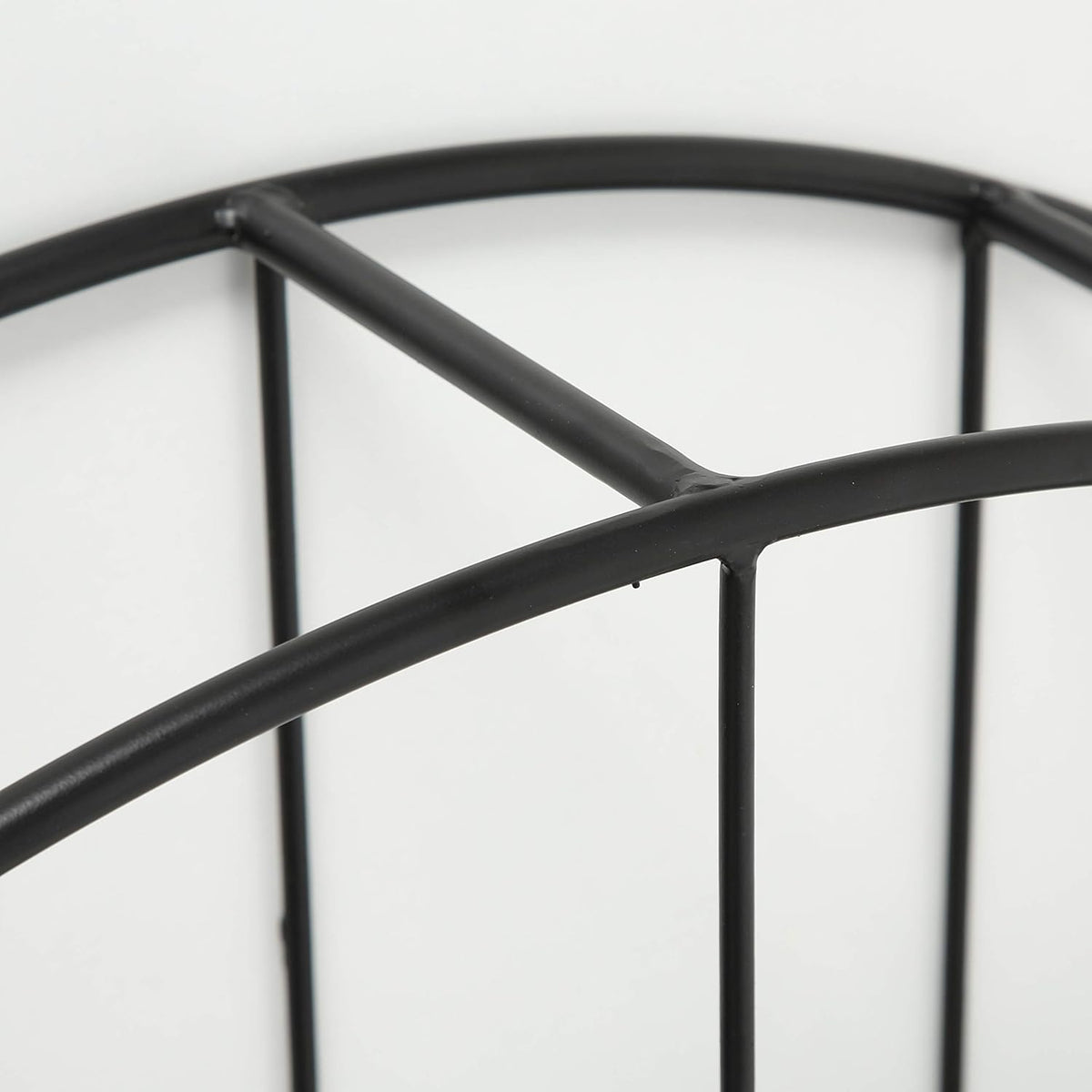 Round Metal Wall Shelf, 4 Levels, Black Iron, 29 Inches Diameter R358
