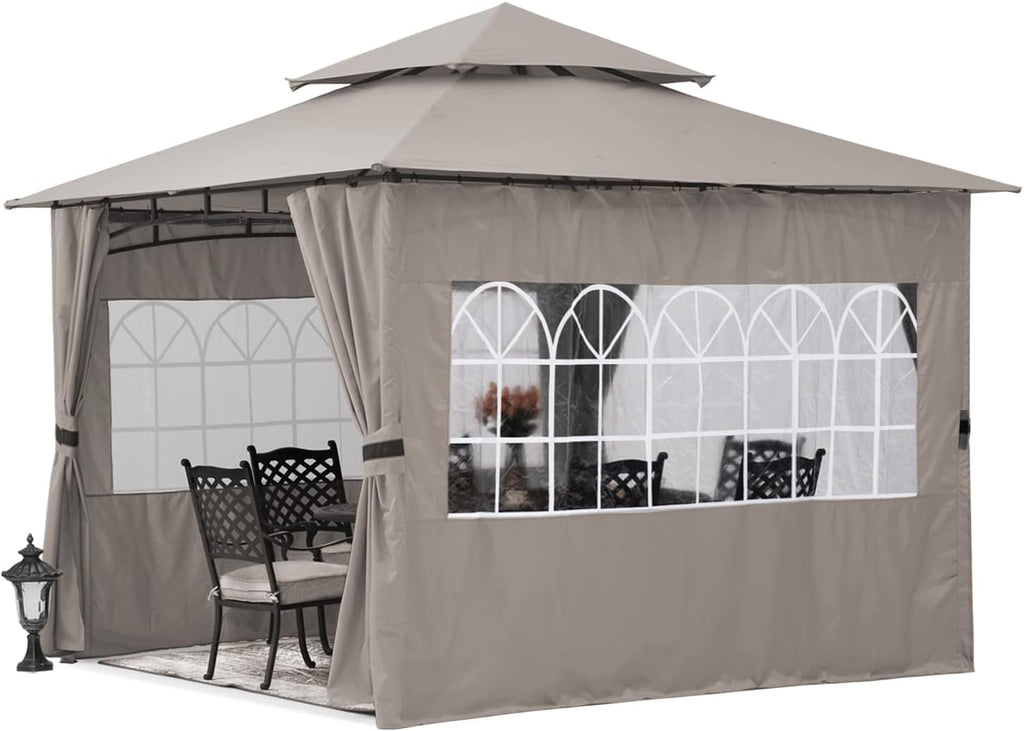 10’x12’ Outdoor Gazebo with Church Window SideWalls Y12791