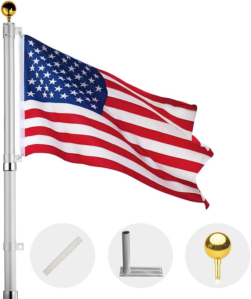 20FT Telescoping Aluminum Flagpole Kit J940