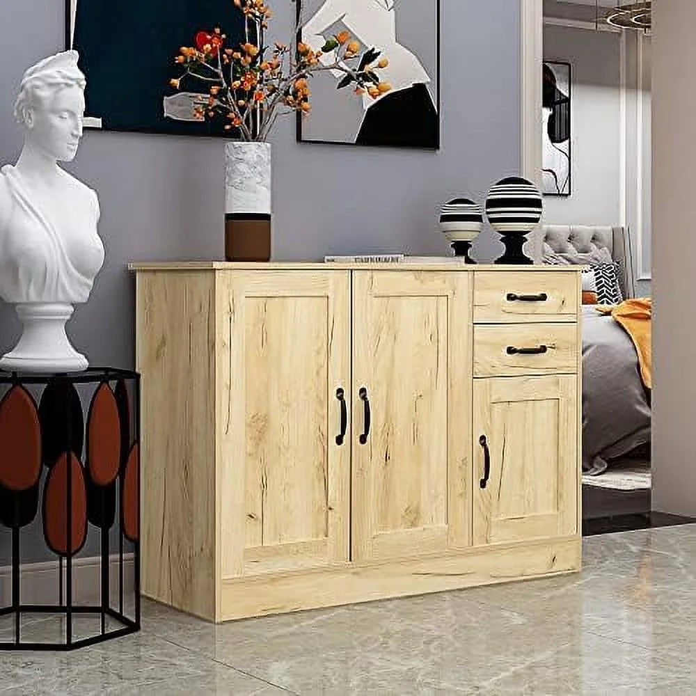 Wood Buffet Sideboard Cabinet with Adjustable Shelves E792491