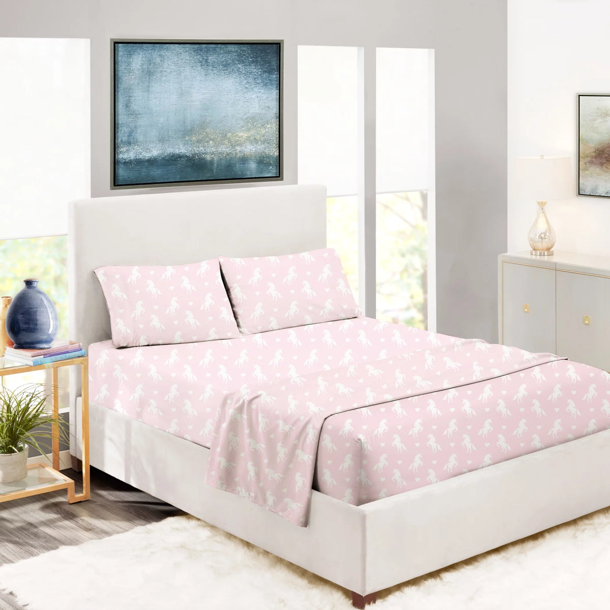 Pink 3-Pieces Microfiber Twin Sheet Sets L15569