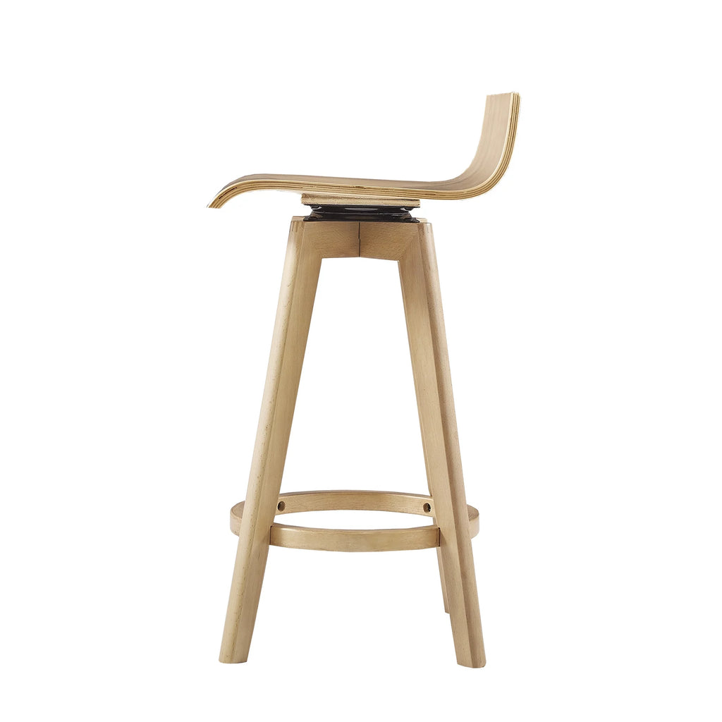 Set of 2 Natural Wood Swivel Counter Stool N965300