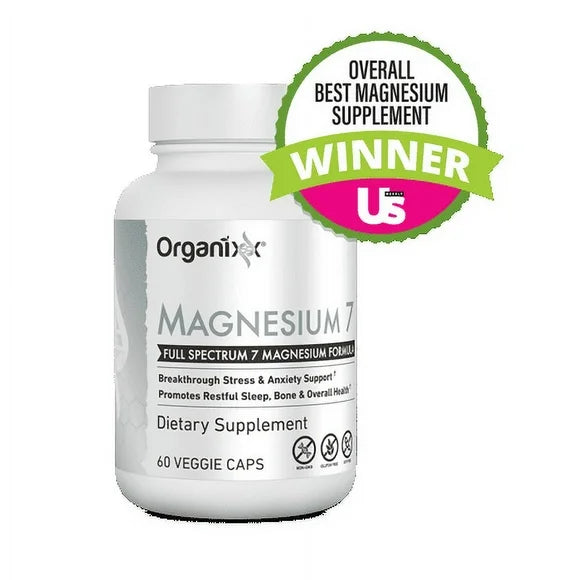 Magnesium Capsules with Vitamin B6 and Manganese Citrate and Glycinate, Vegan, 60 Count P3217