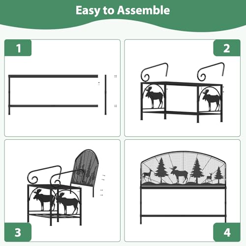 Outdoor Bench with Backrest and Armrests T1533