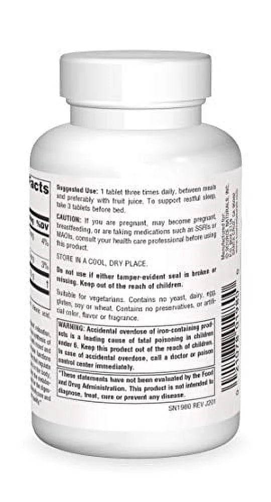 L-Tryptophan 500 mg Amino Acid Supplement 120 Tablets Y9202