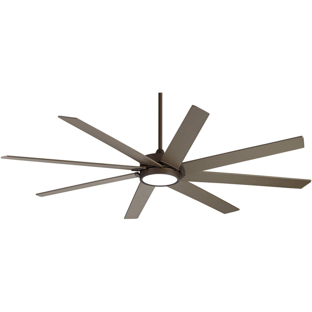 65x22 Modern Ceiling Fan with Light LED Dimmable Remote Oil Rubbed Bronze White Glass Q8391