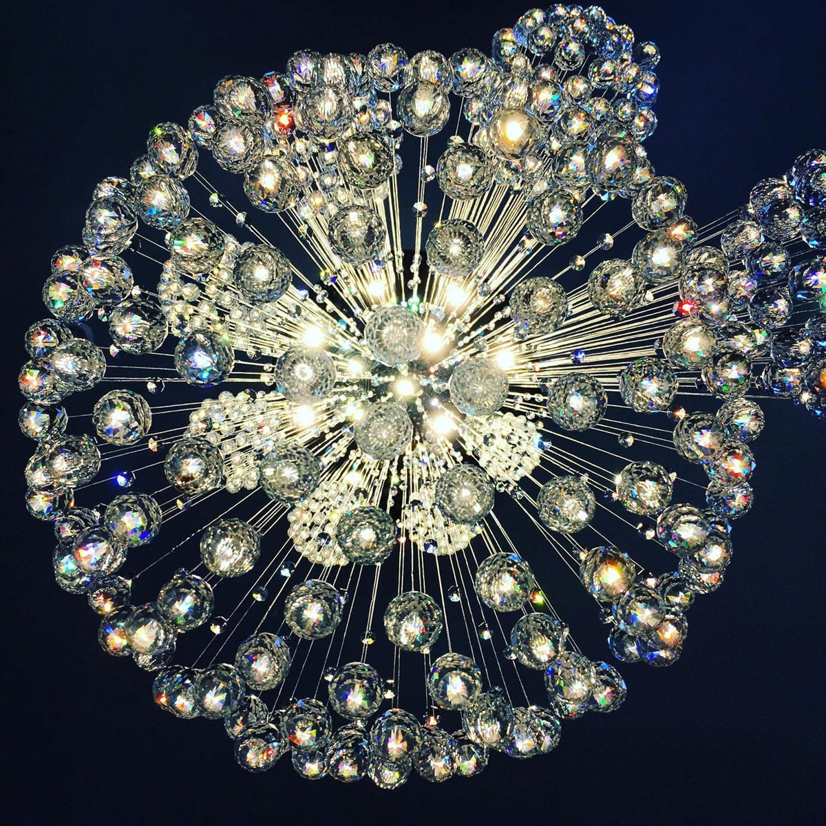 Modern Spiral Crystal Chandelier Large Flush Mount Ceiling Light Fixture A9515