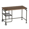 Industrial Metal Writing Desk with Wooden Top G472388
