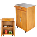 Rolling Kitchen Cart with Drop-Leaf Tabletop N43179