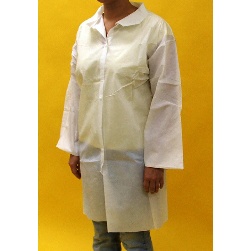 White Polypropylene Lab Coat W13315