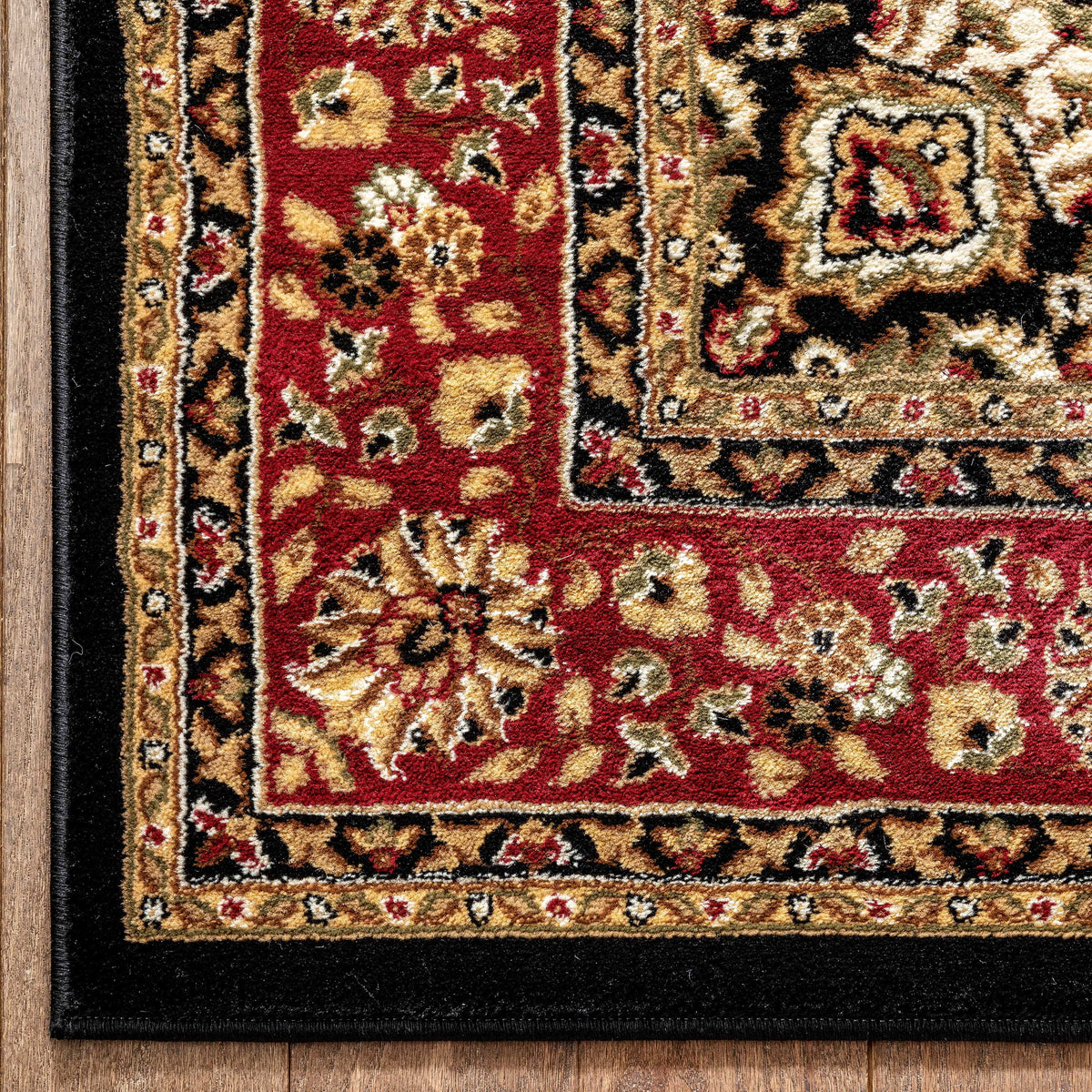 Red Green Ivory Light Blue Black Persian Floral Oriental Area Rug U498354