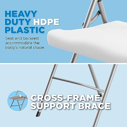 White Set of 2 Plastic Folding Chairs F88316