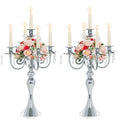 20'' Tall Crystal 5 Arm Candle Holders Set of 4 Black N492361