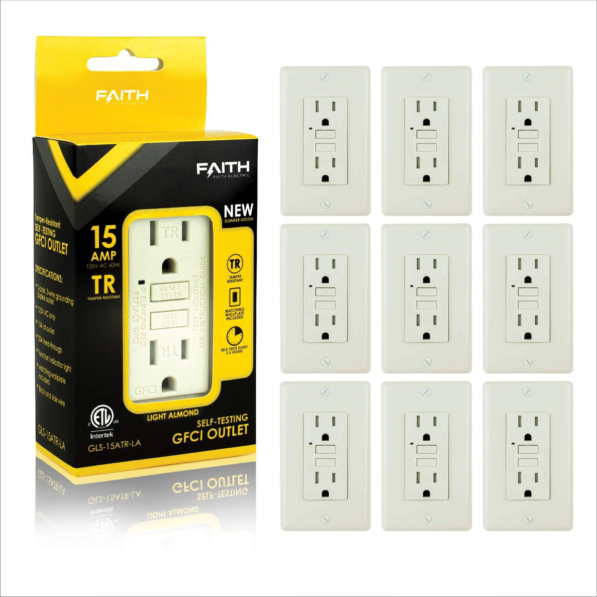 15A Tamper-Resistant GFCI Outlets 10-Pack F32065