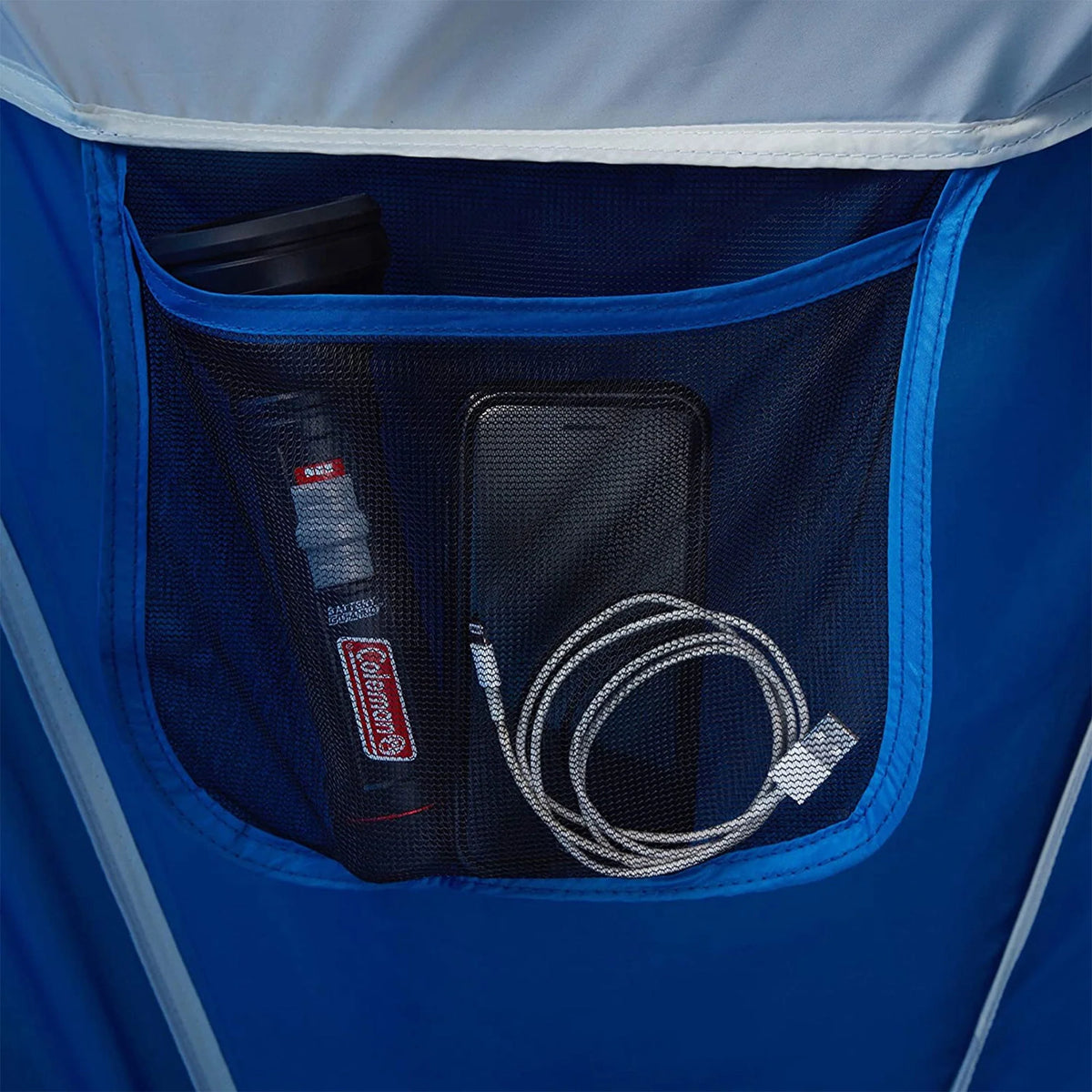 8 Person Cabin Camping Tent with Hinged Door, Blue X714