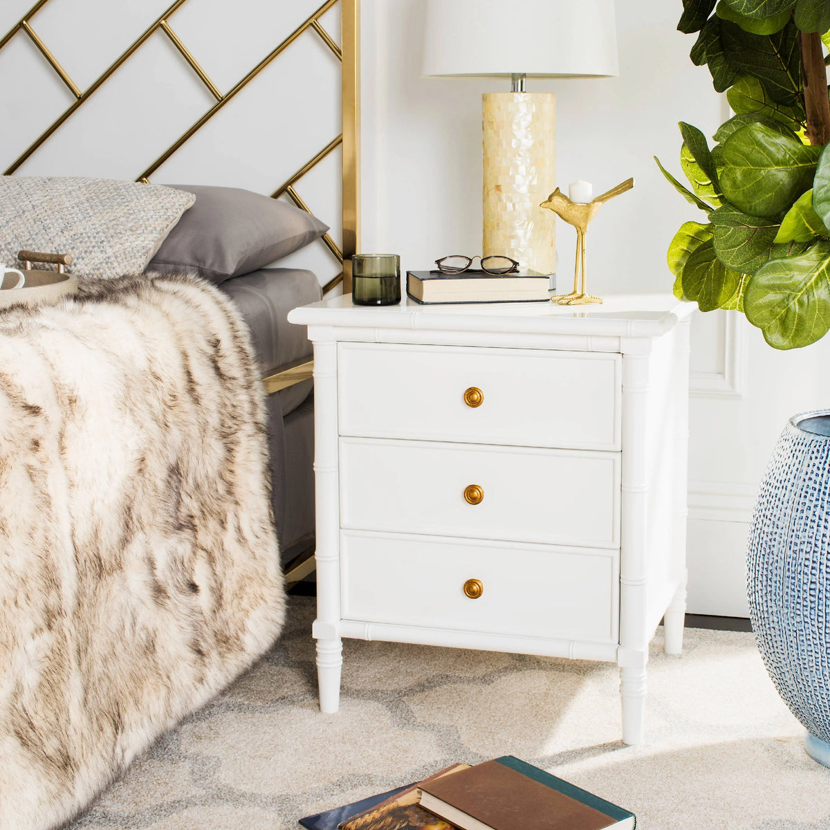 3 Drawer Bamboo Nightstand U307658