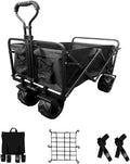Collapsible Heavy Duty Beach Wagon Cart with Universal Wheels Adjustable Handle S6611