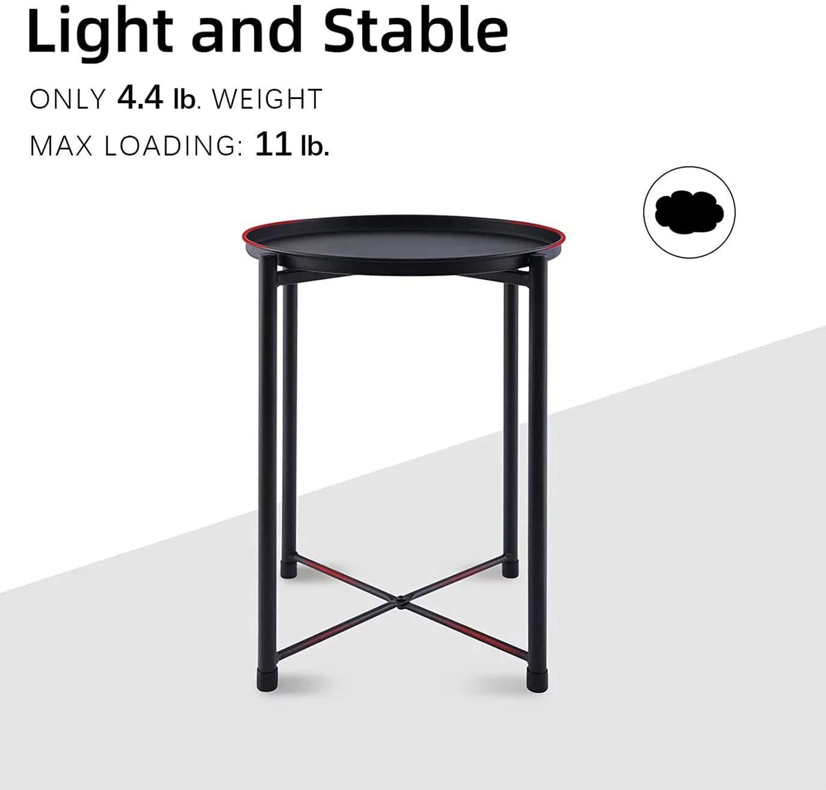 Black Metal Tray End Table Z63908