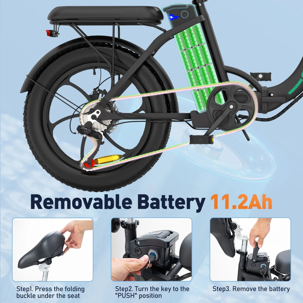 500W Fat Tire Electric Bike 11.2Ah 36V W883