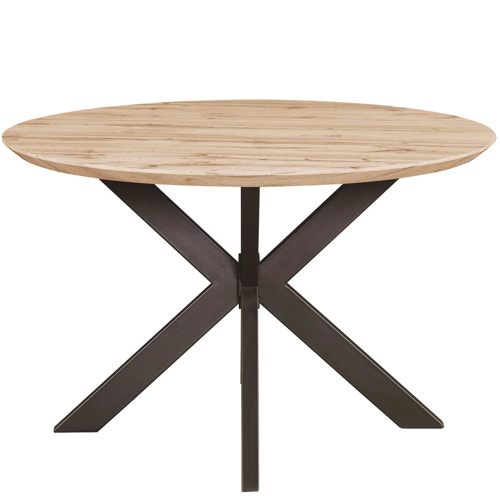 47" Round Wood Dining Table with Metal Base P9729