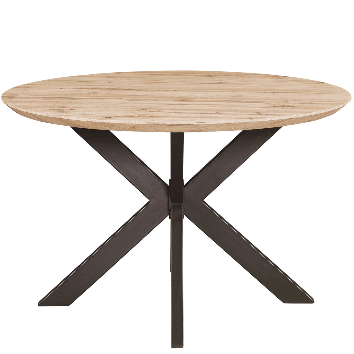 47" Round Wood Dining Table with Metal Base P9729