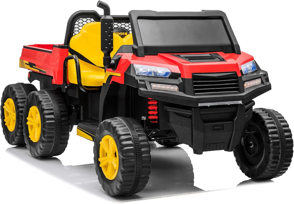 12V 2 Seater Kids Ride On Car with Remote Control 4WD Ride On Truck with Working Dump Bed Battery Powered 6 Wheels Ride On Toys Car, Bluetooth, Music Play, Green V789064