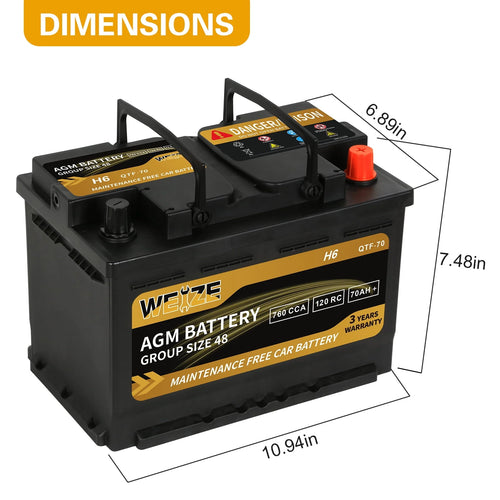 12v 80ah 850CCA Automotive Battery A198077