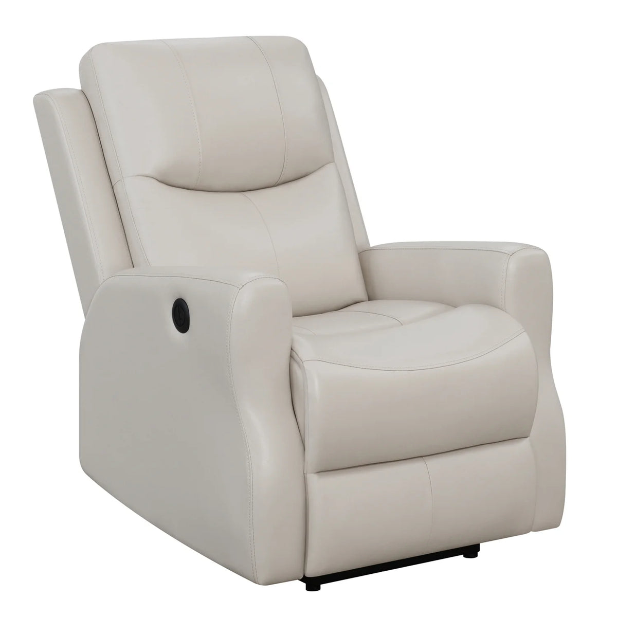 Beige Upholstered Power Recliner with USB Port B851